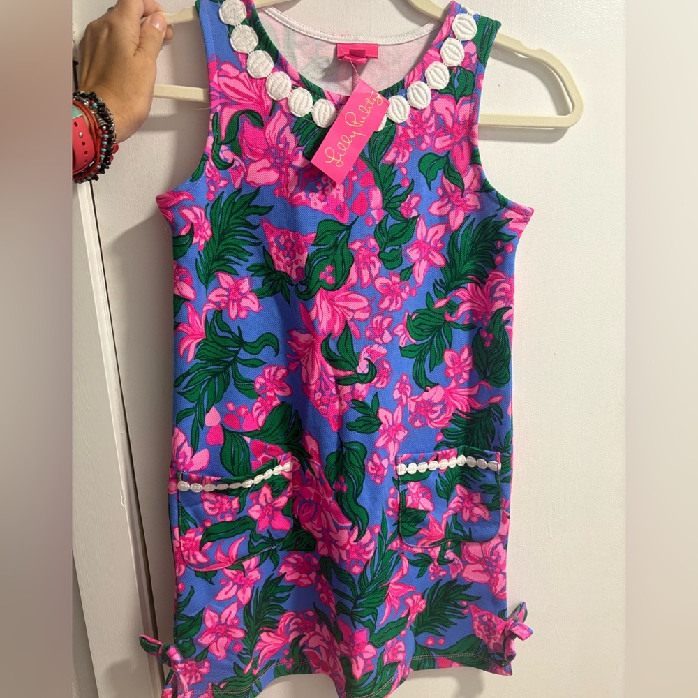Lilly Pulitzer Pink and Blue Tropical Kids Dress